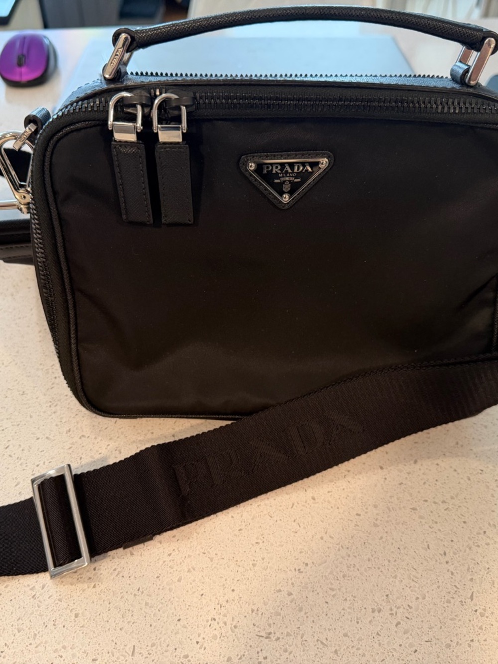 Prada Black Nylon Messenger Bag - Crossbody